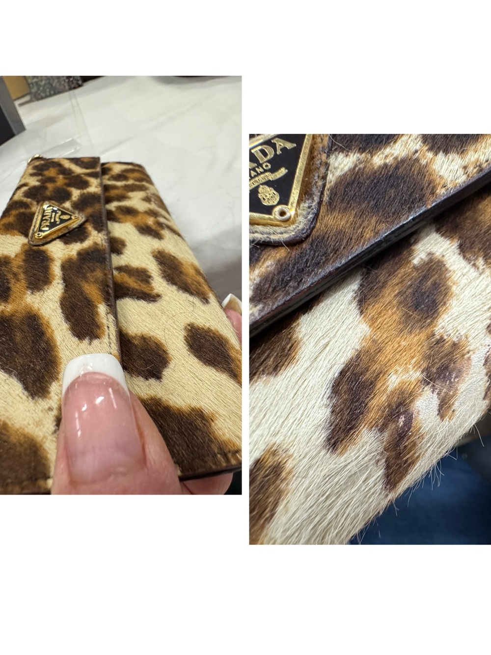 PRADA Leopard Calf Hair Leather Bi-Fold Wallet - Picture 4 of 12